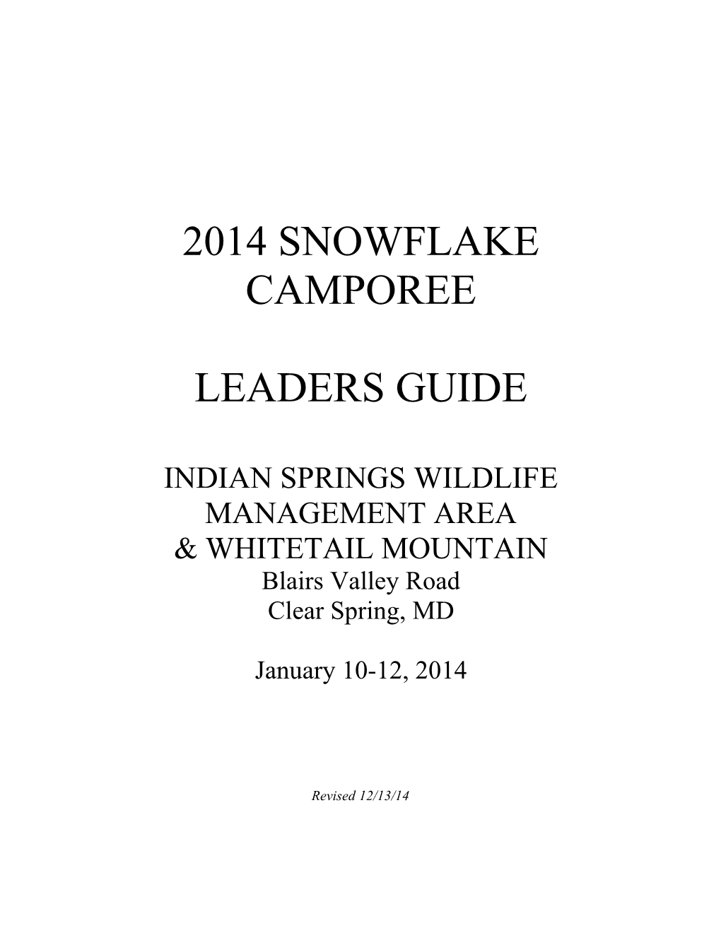 2014 Snowflake Camporee