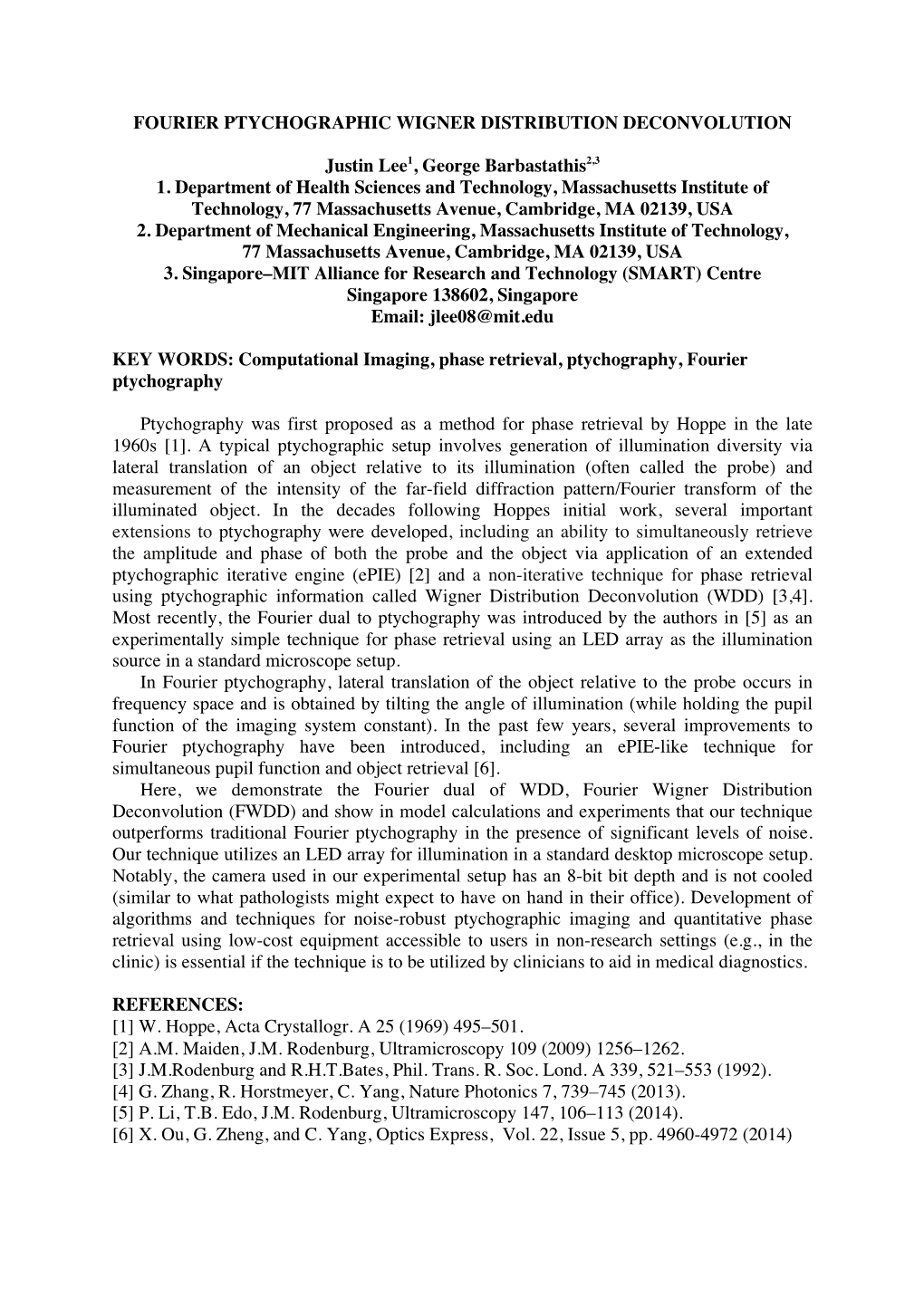 Fourier Ptychographic Wigner Distribution Deconvolution