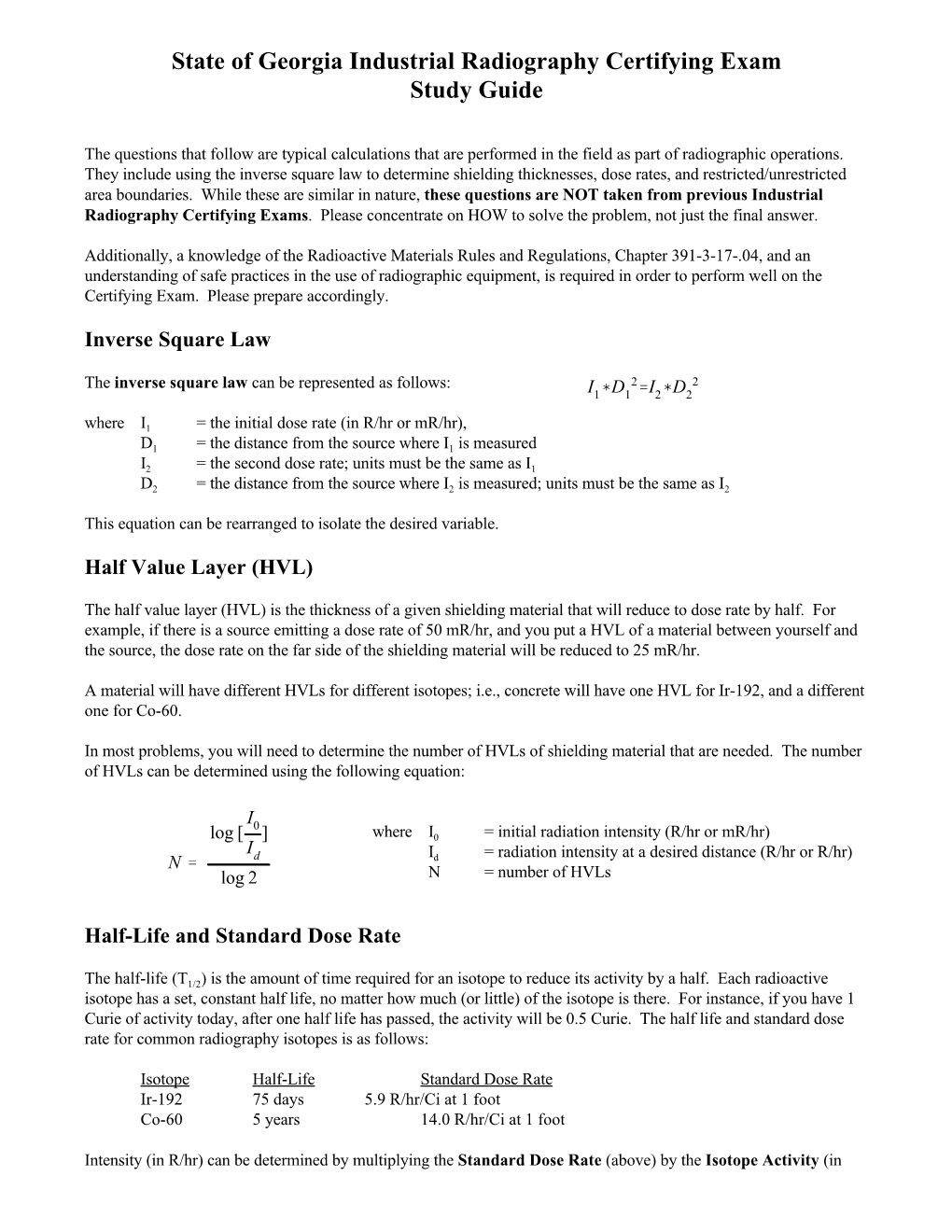 Industrial Radiography Exam Study Guide