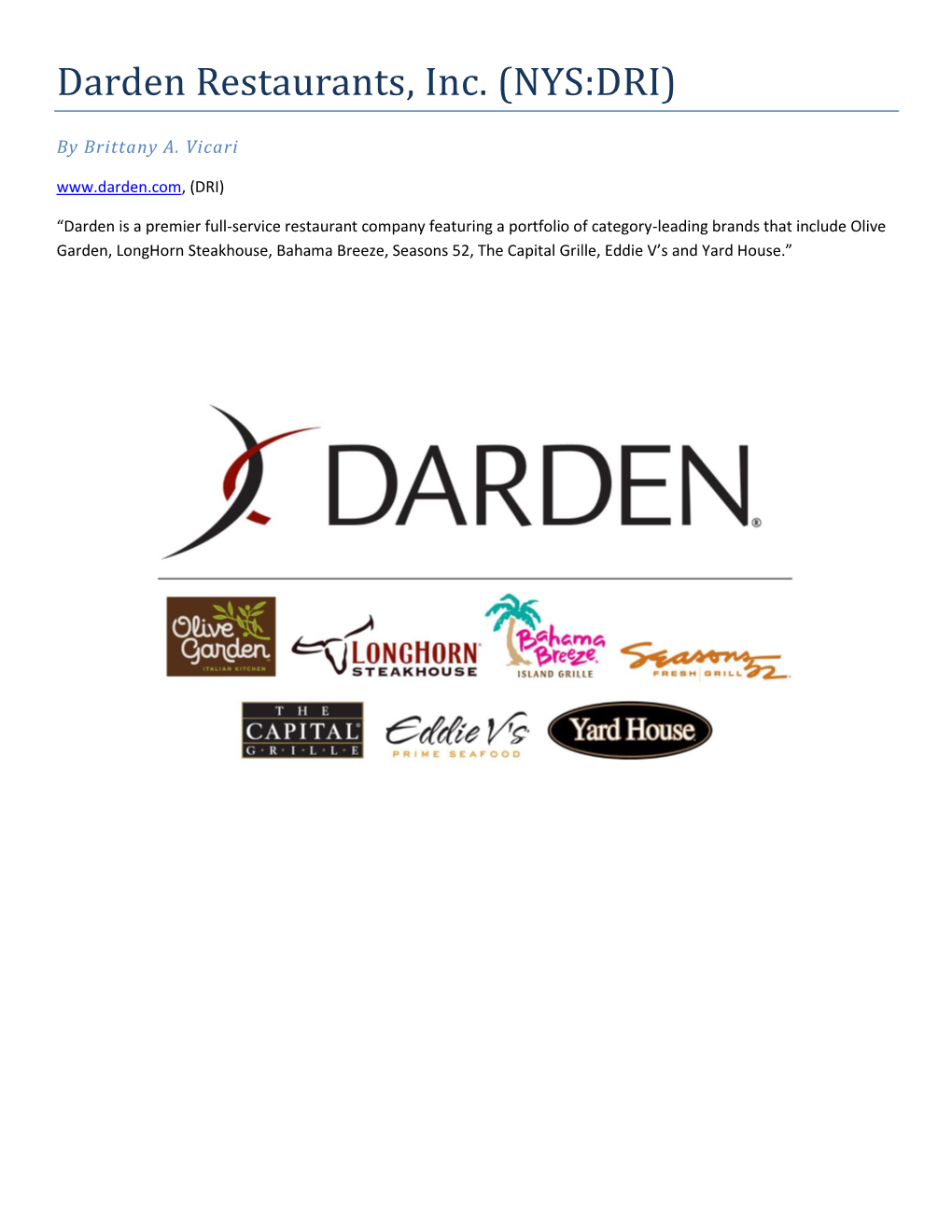 Darden Restaurants, Inc