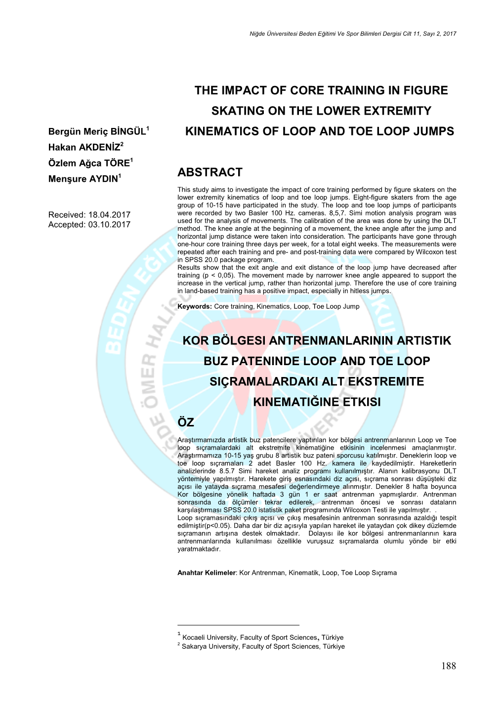 The Impact of Core Training in Figure Skating on the Lower Extremity