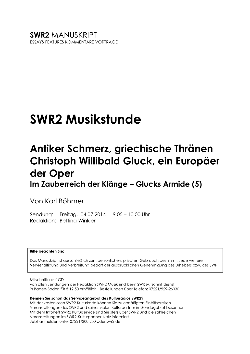 SWR2 Musikstunde