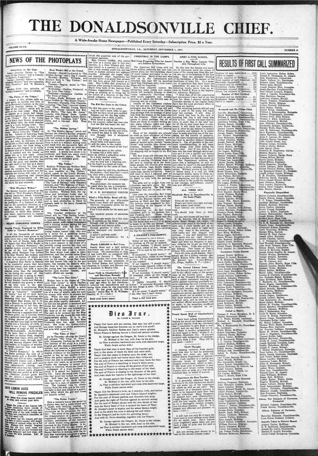 THE DONALDSONVILLE CHIEF. a Wide-Awake Home Newspaper-Published Every Saturday-Subscription Price, $2 a Year