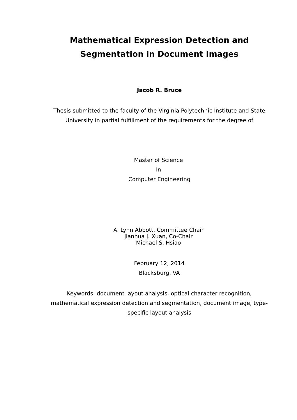 Mathematical Expression Detection and Segmentation in Document Images