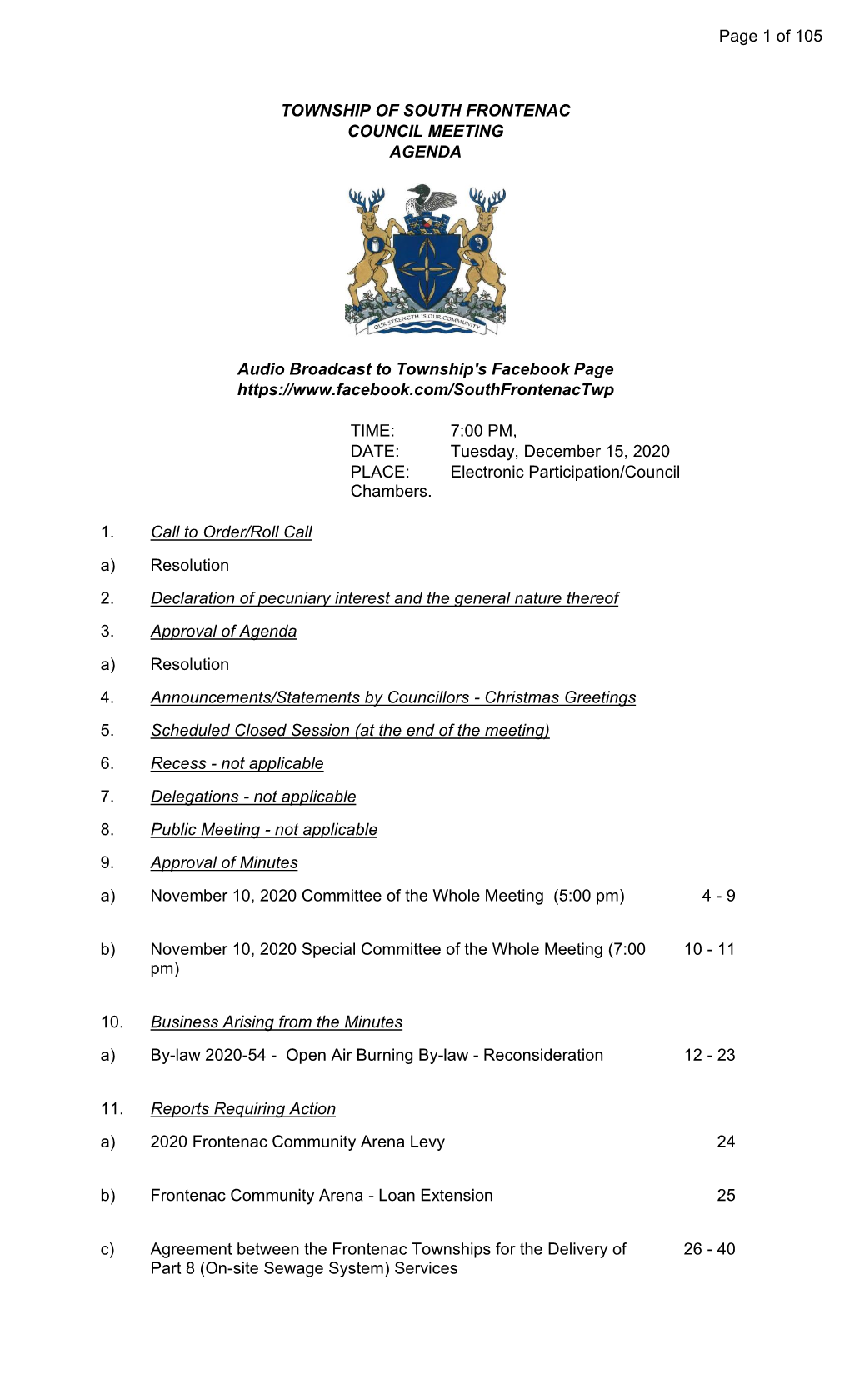 Council Meeting Agenda