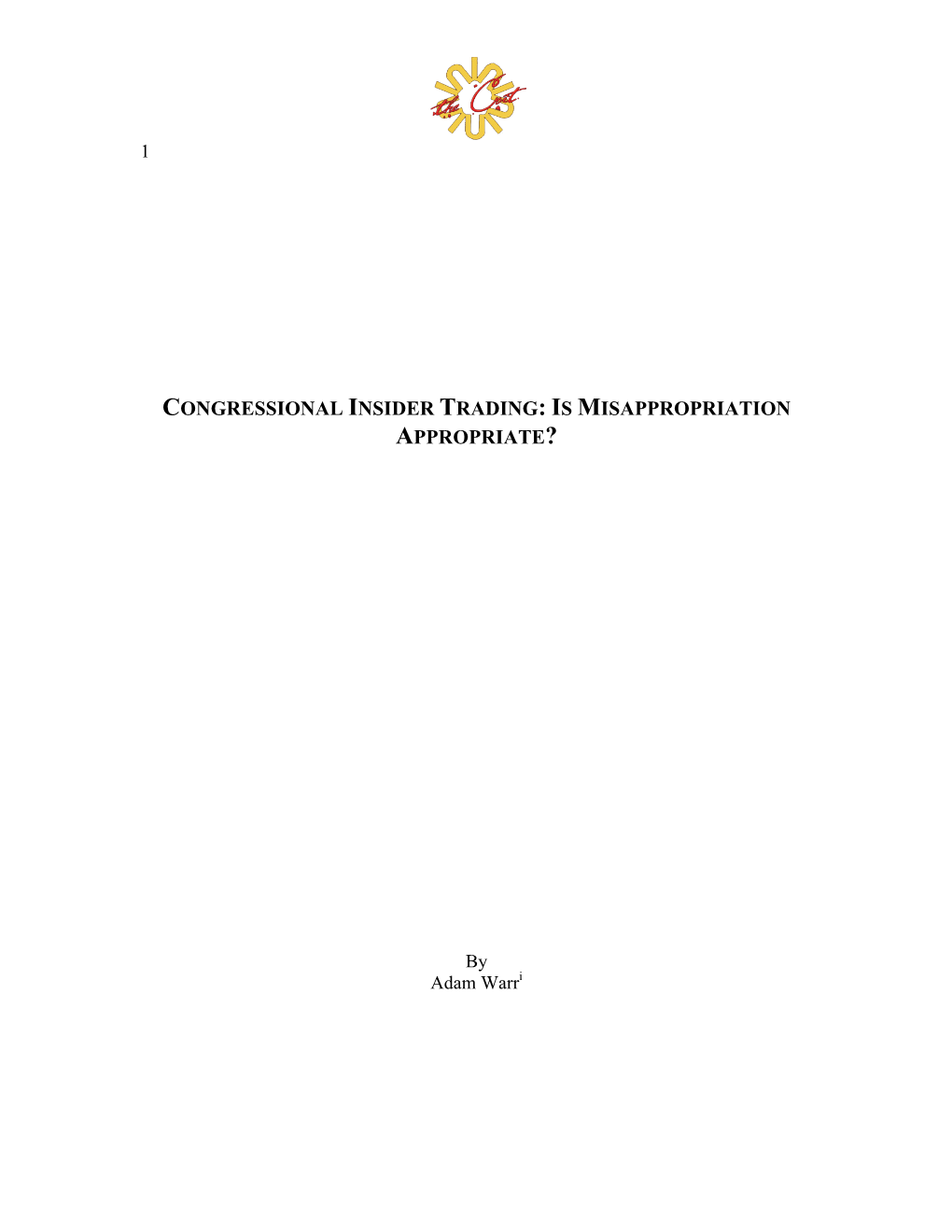 Congressional Insider Trading: Is Misappropriation Appropriate?