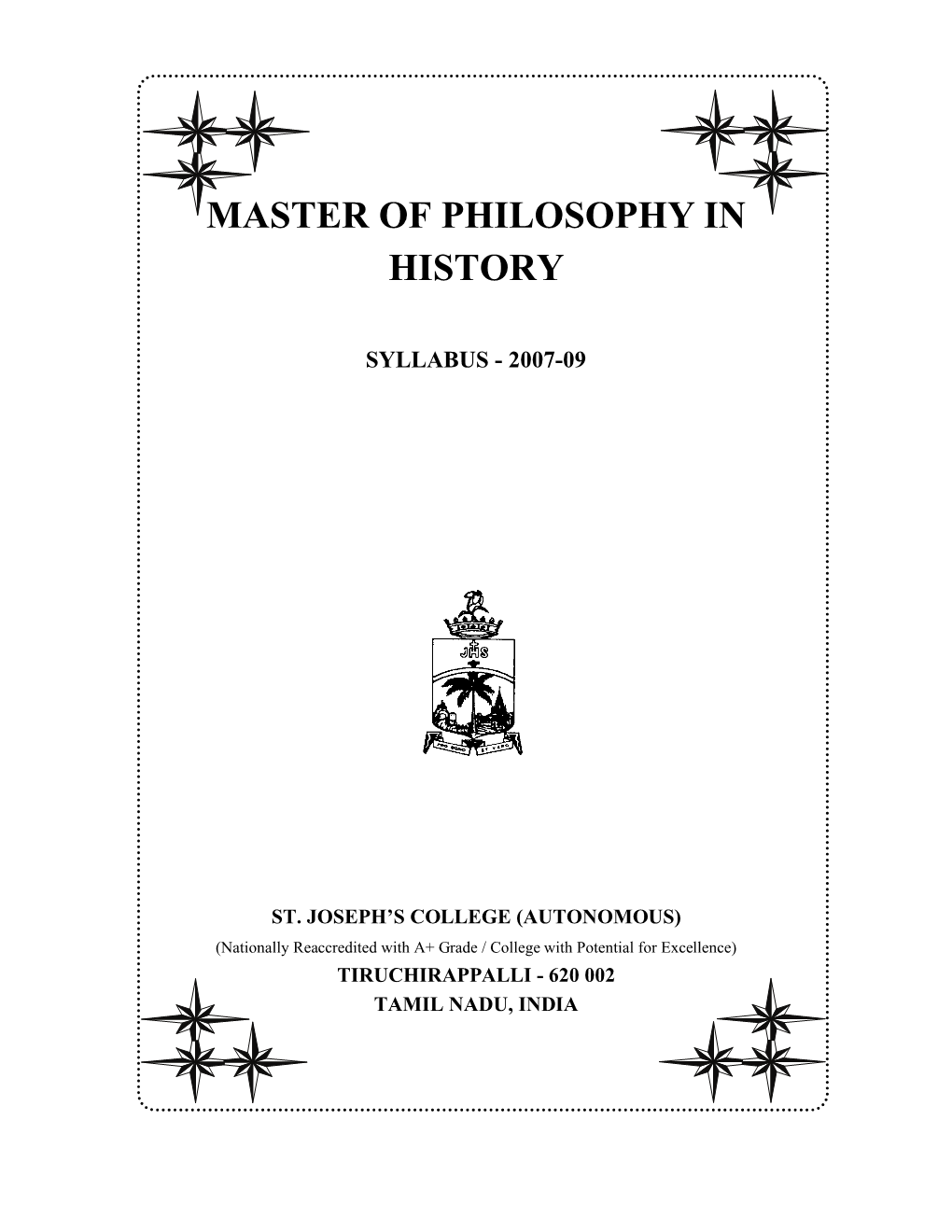 Master of Philosophy in History