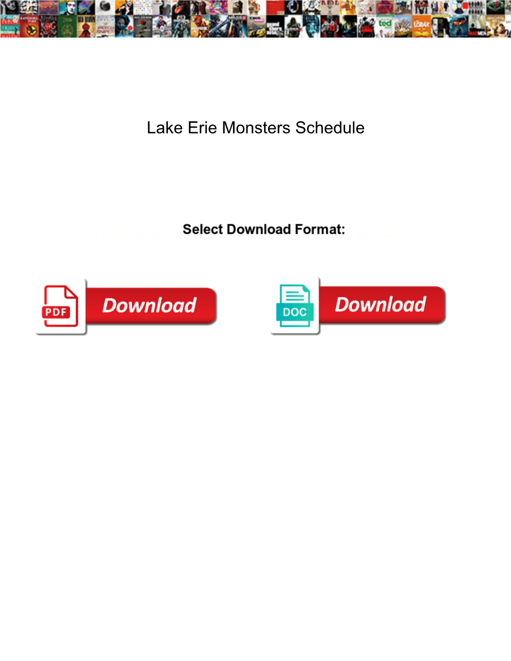 Lake Erie Monsters Schedule