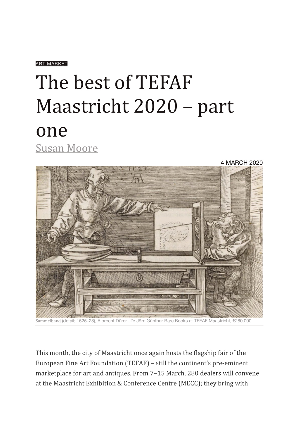 The Best of TEFAF Maastricht 2020 – Part One Susan Moore