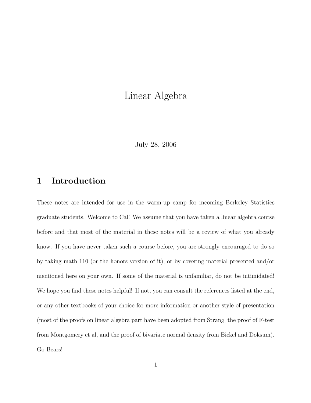 Linear Algebra