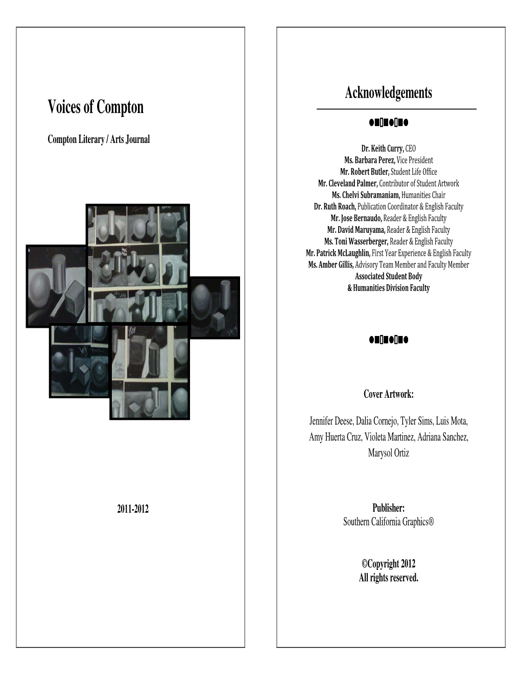 Voices of Compton ������������������ Compton Literary / Arts Journal Dr