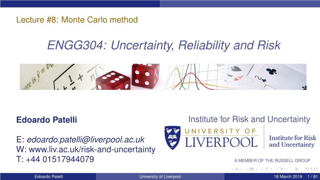 Lecture #8: Monte Carlo Method