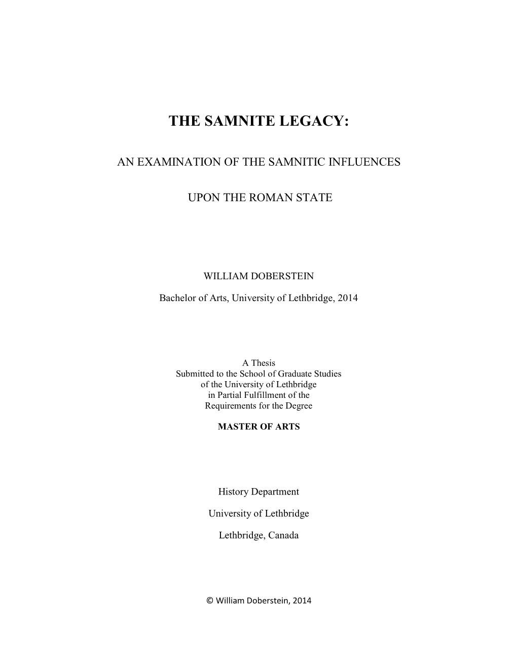 The Samnite Legacy