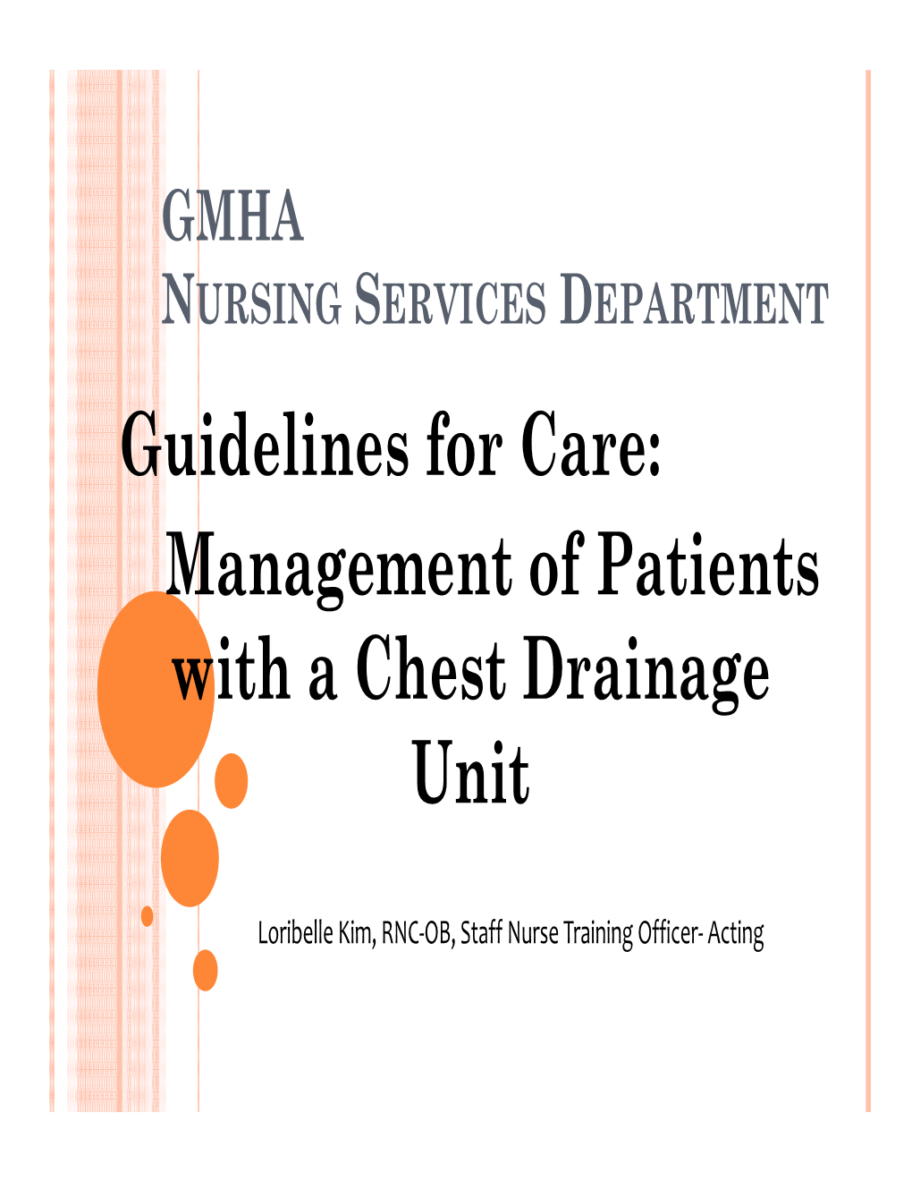 Management of Patient with Chest Drainage Unit Online Exam