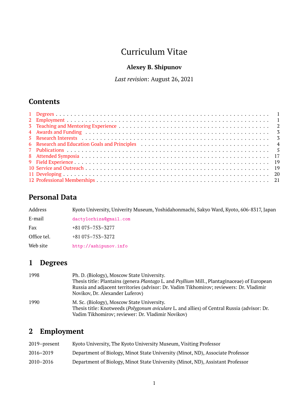 Curriculum Vitae