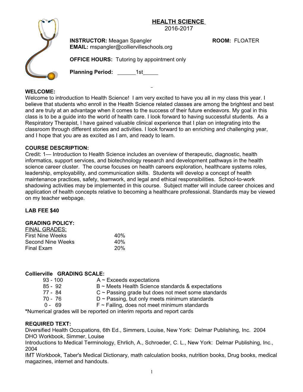 Intoduction to Health Science Technology