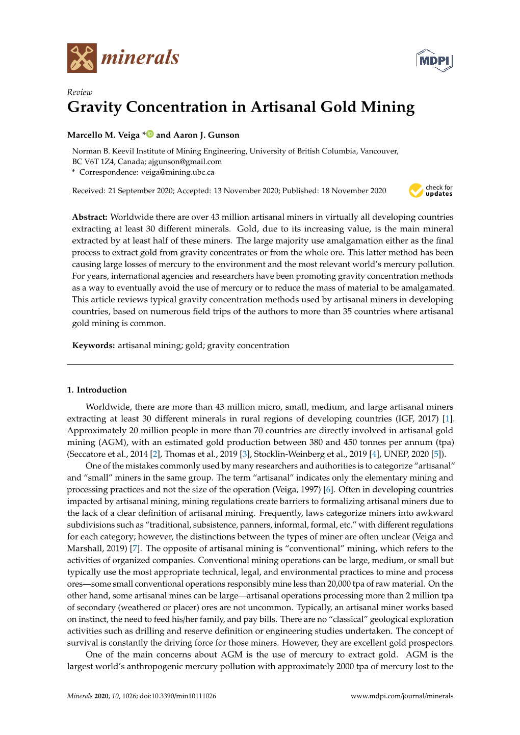 Gravity Concentration in Artisanal Gold Mining