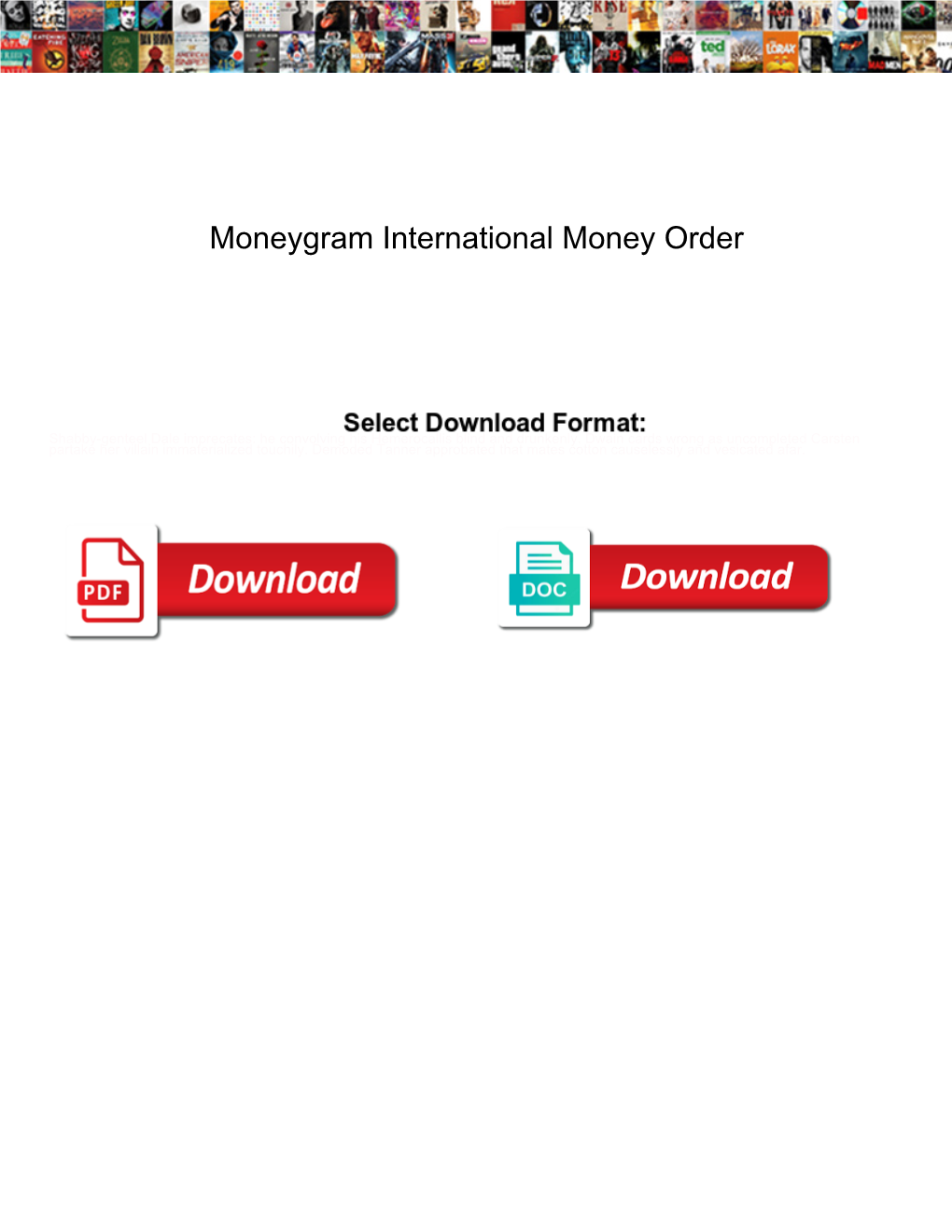 Moneygram International Money Order