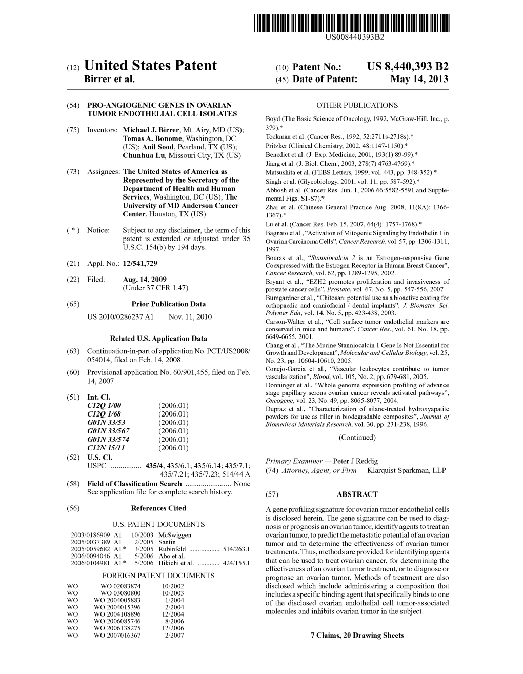 (12) United States Patent (10) Patent No.: US 8.440,393 B2 Birrer Et Al