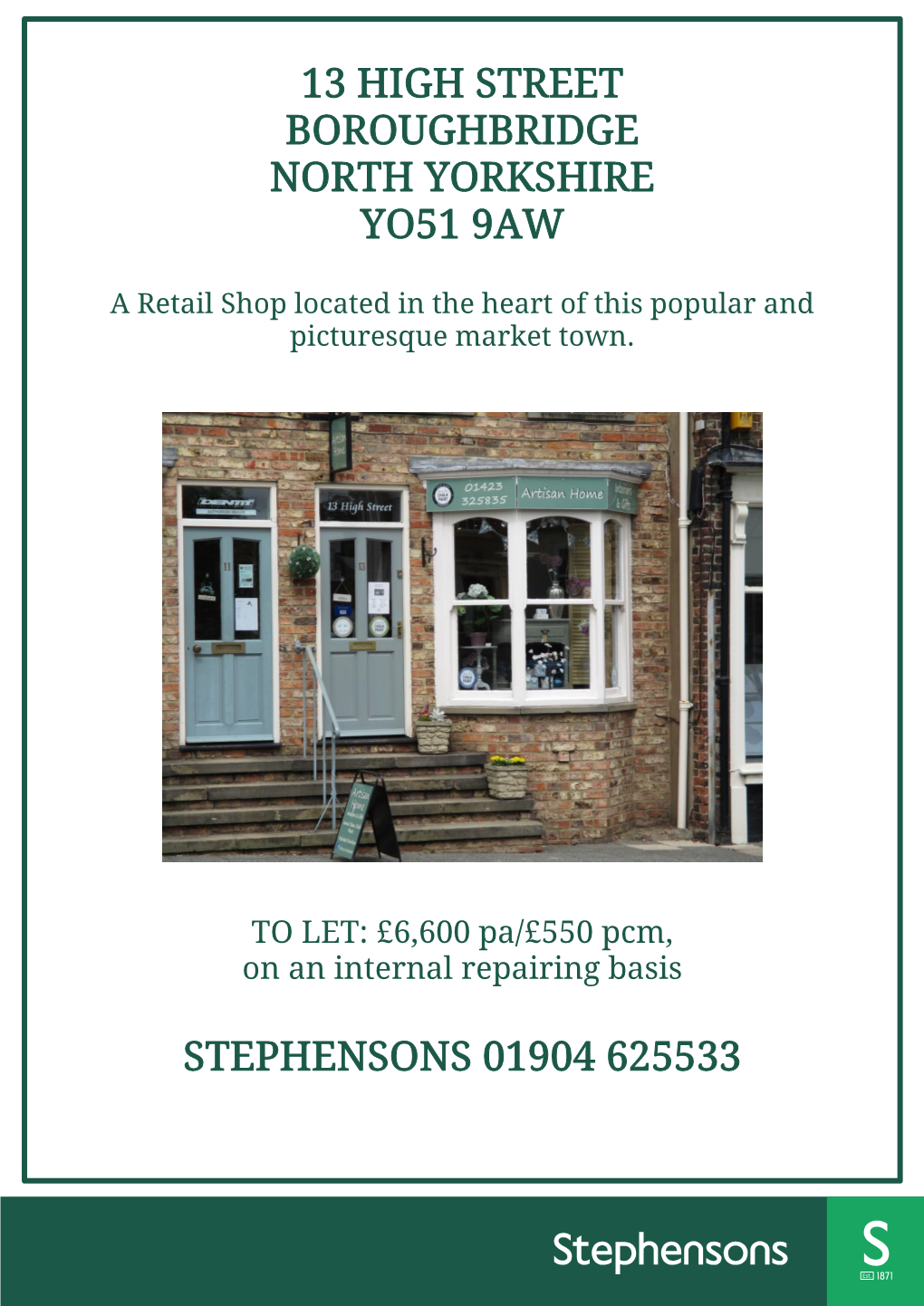 13 High Street Boroughbridge North Yorkshire Yo51 9Aw