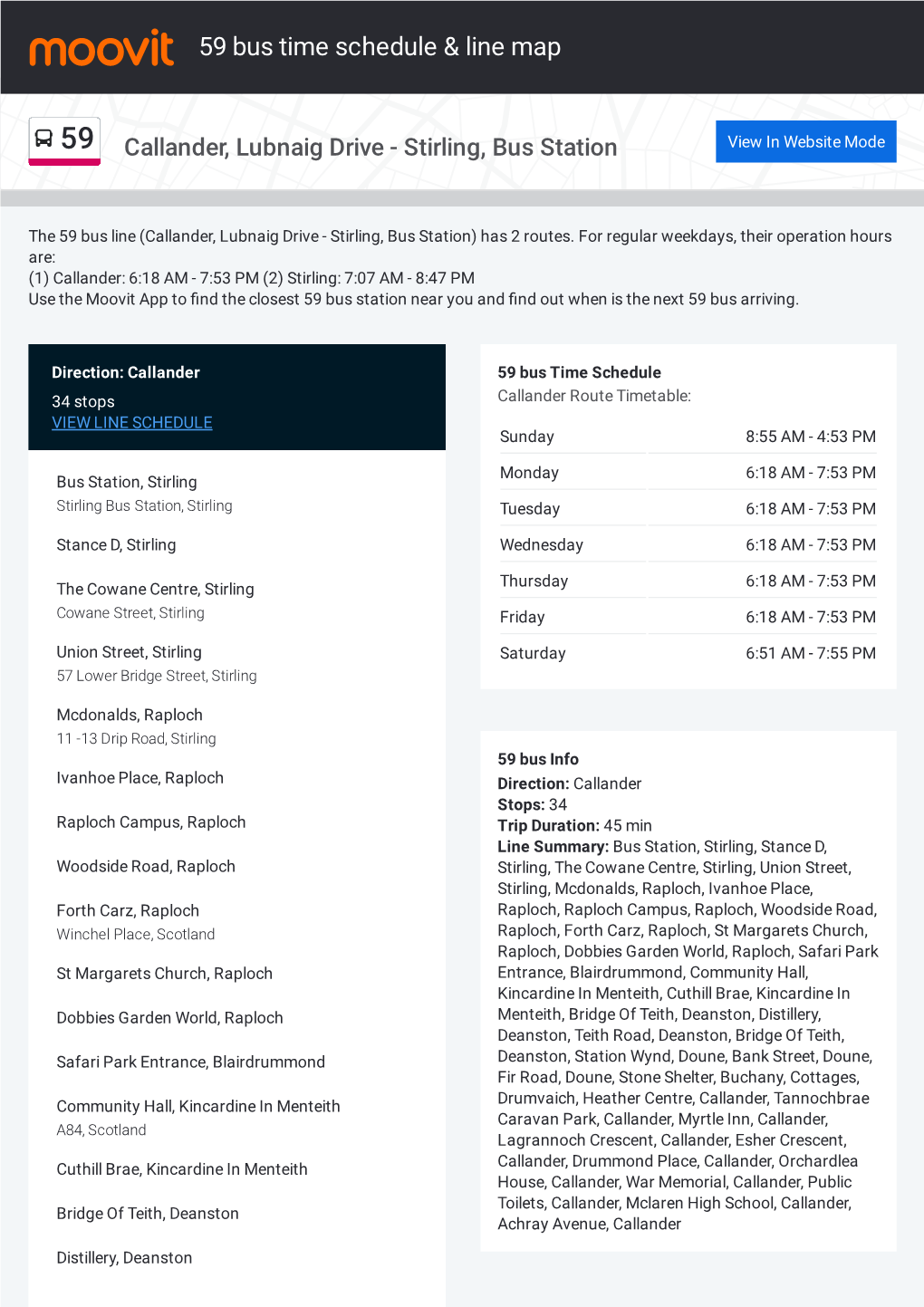 59 Bus Time Schedule & Line Route