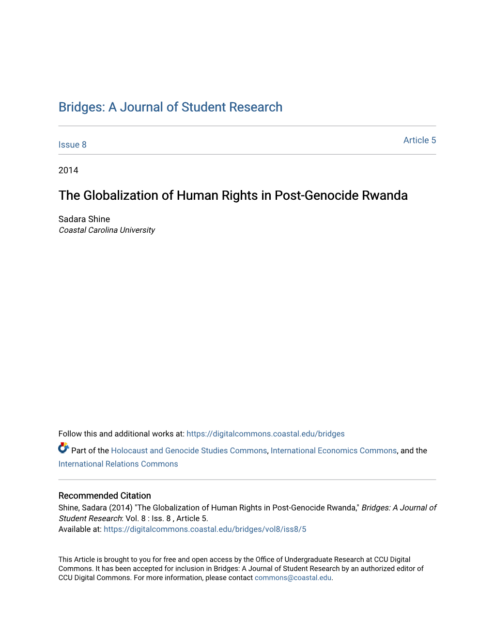 The Globalization of Human Rights in Post-Genocide Rwanda