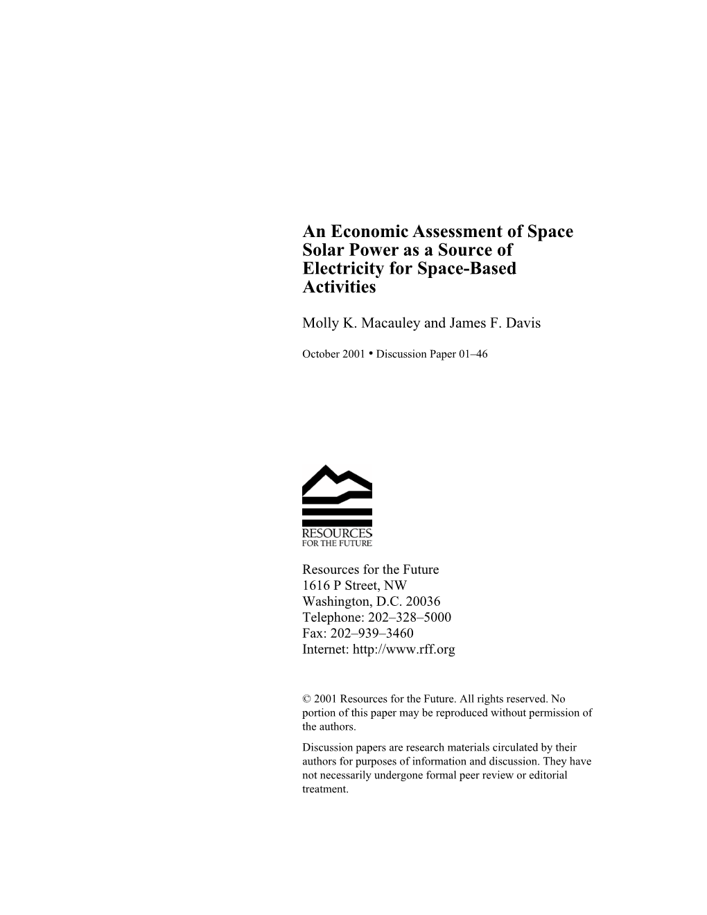 An Economic Assessment of Space Solar Power As a Source of Electricity for Space-Based Activities