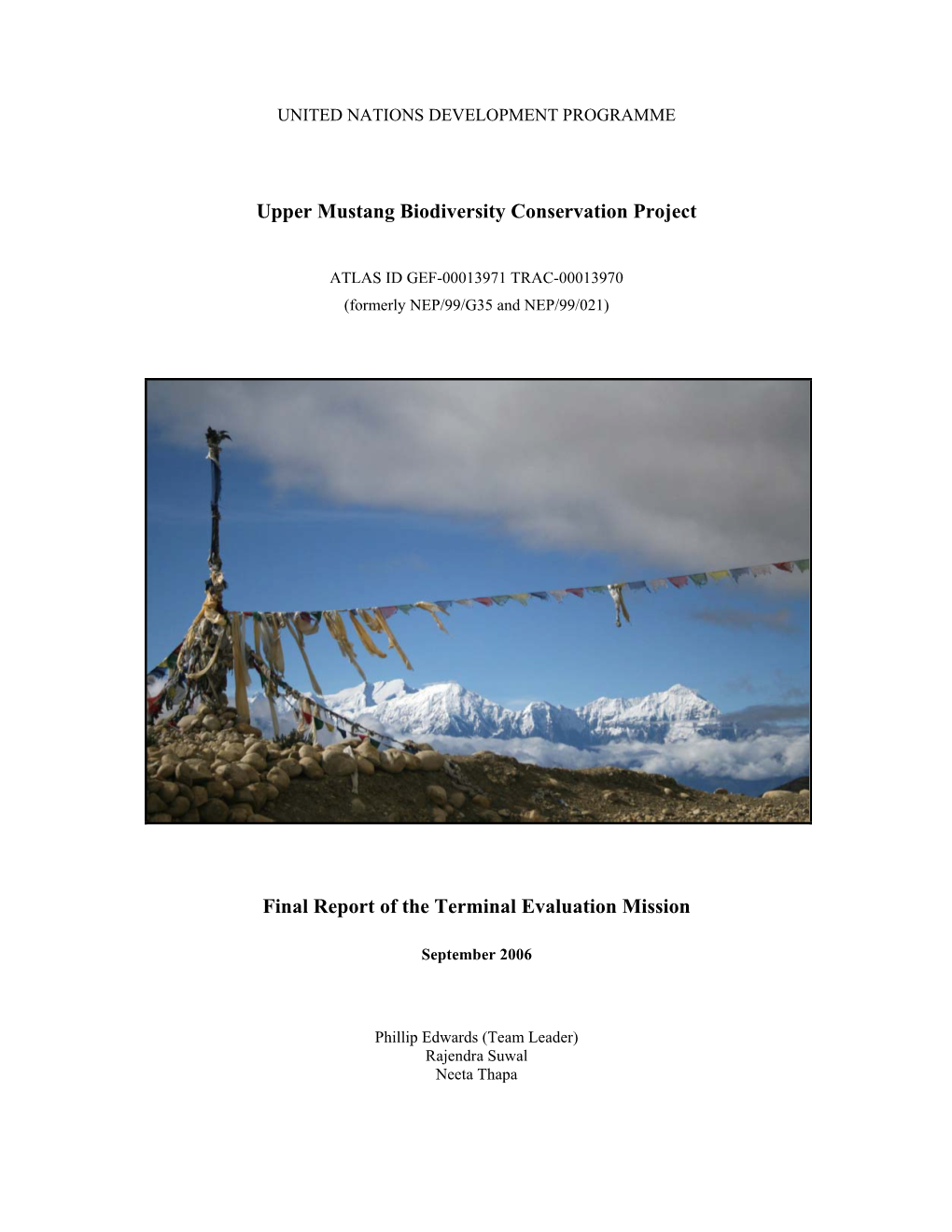 Upper Mustang Biodiversity Conservation Project Final Report