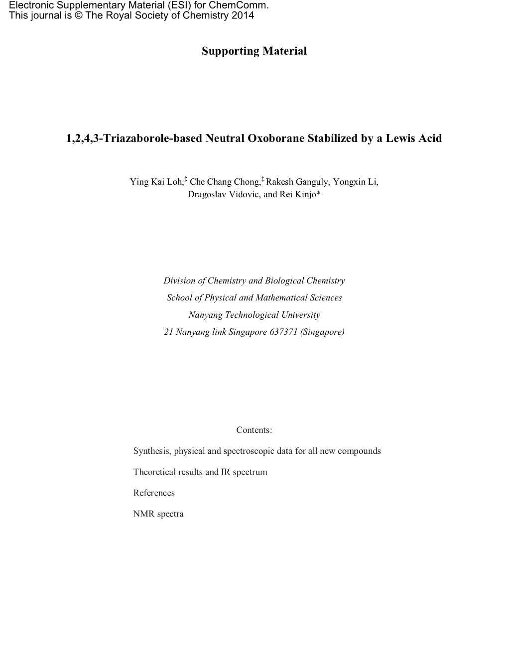 Supporting Material 1,2,4,3-Triazaborole-Based Neutral