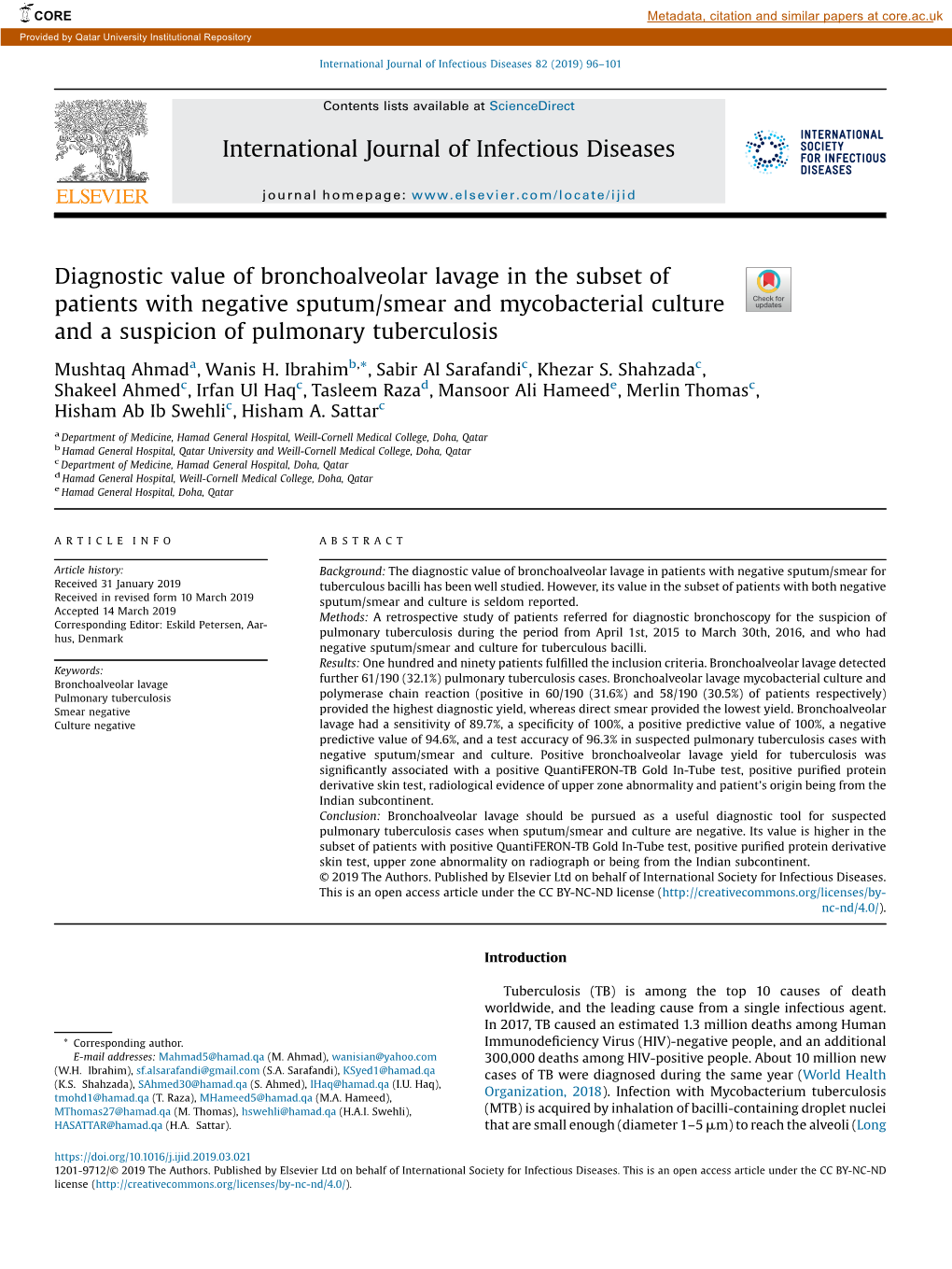 Diagnostic Value of Bronchoalveolar Lavage in the Subset of Patients With