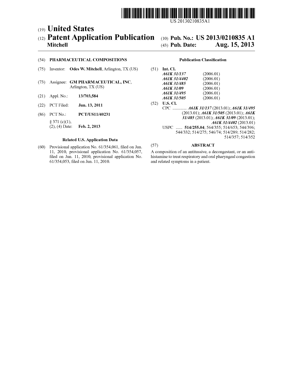 (19) United States (12) Patent Application Publication (10) Pub