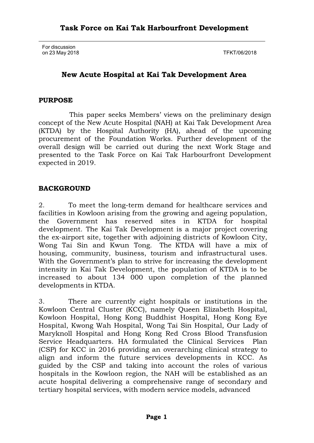 New Acute Hospital at Kai Tak Development Area