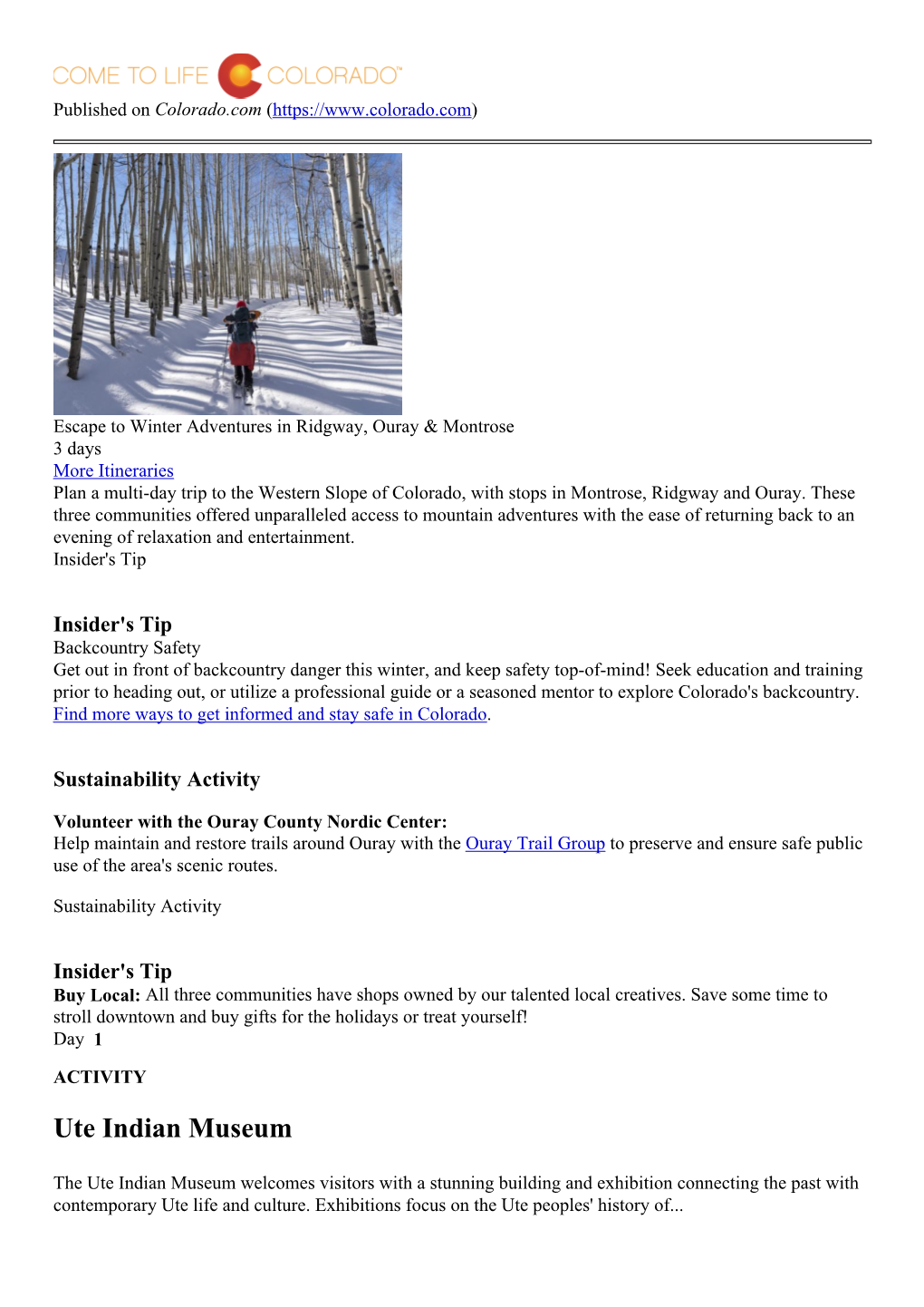 Escape to Winter Adventures in Ridgway, Ouray