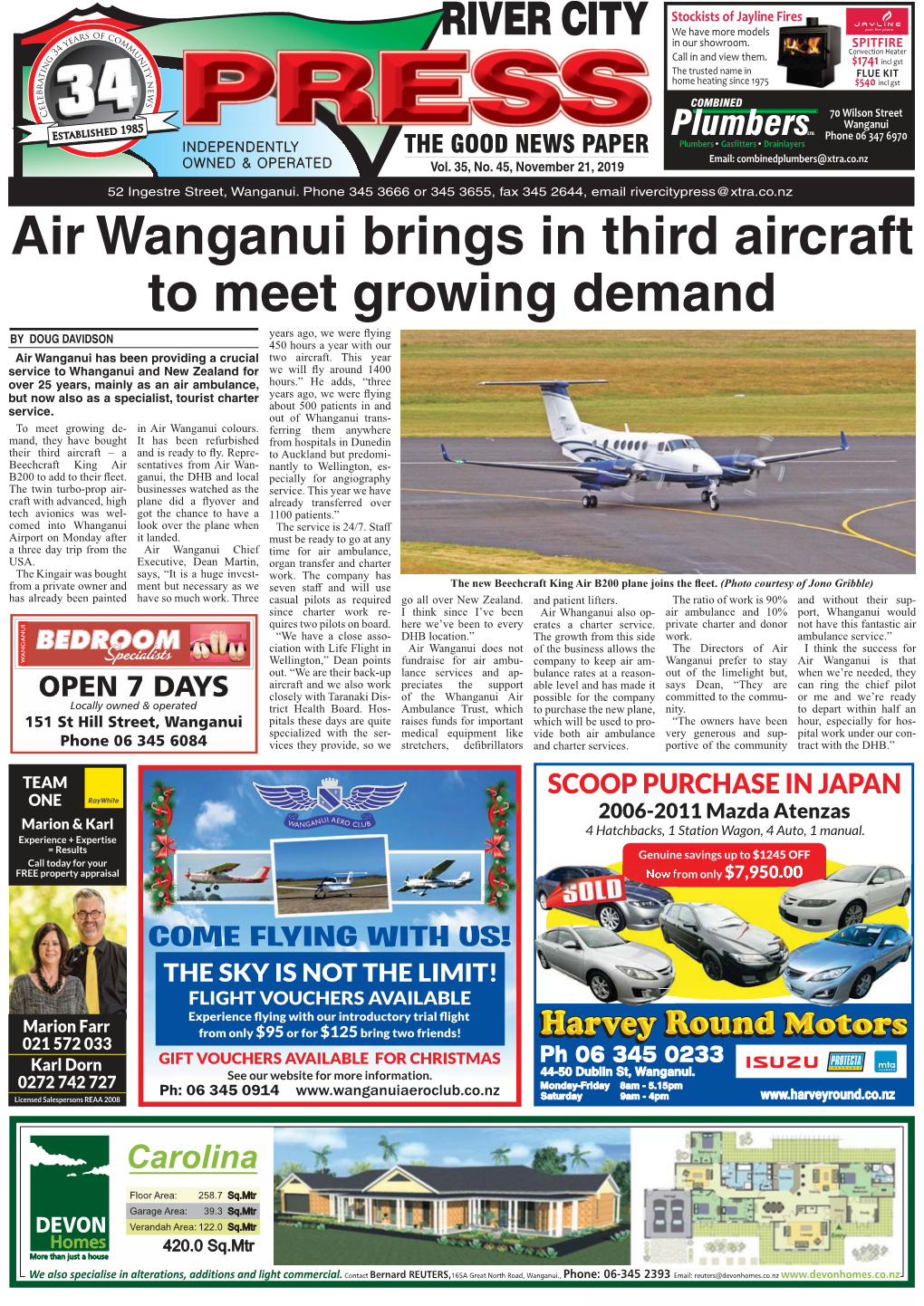 Air Wanganui Brings in Third Aircraft to Meet Growing Demand