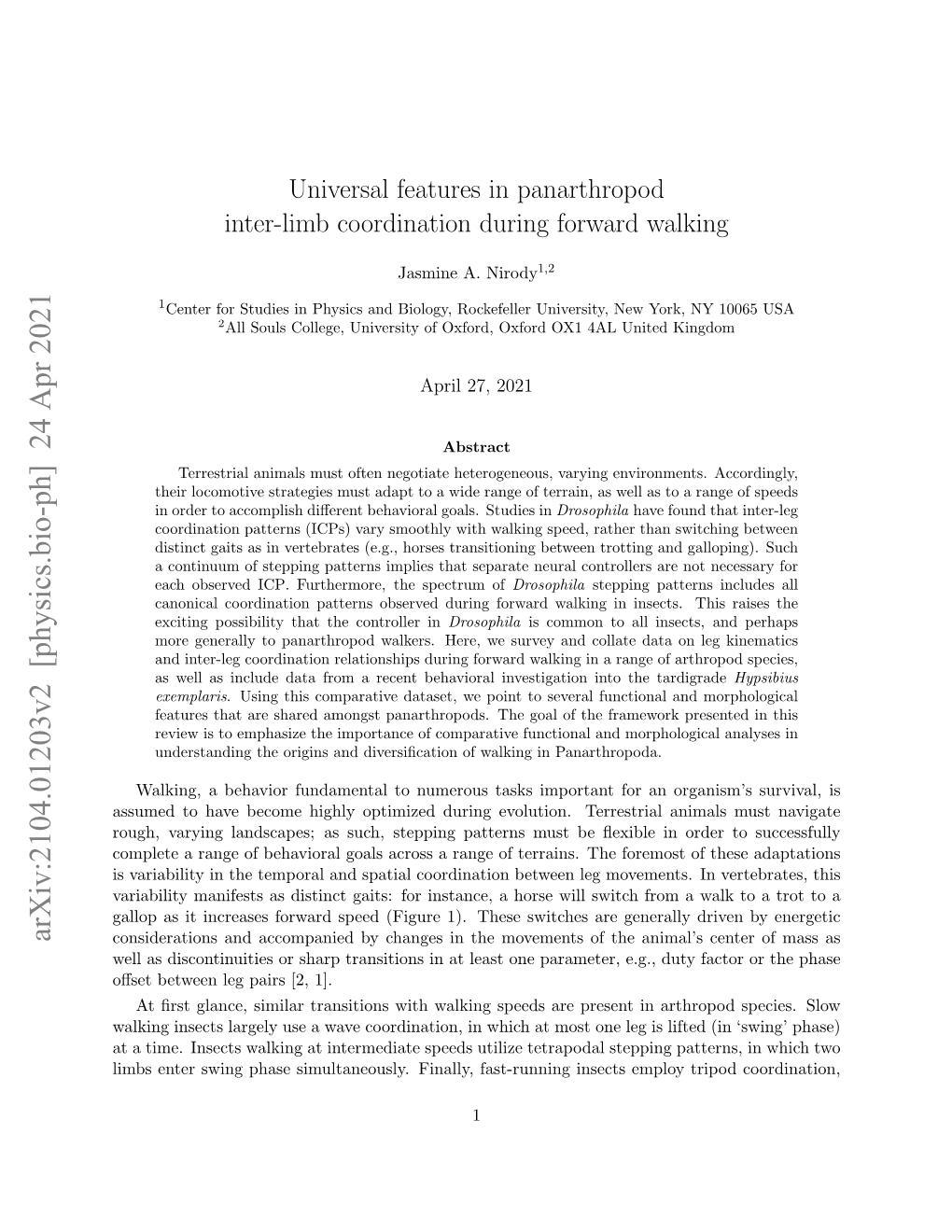 Arxiv:2104.01203V2 [Physics.Bio-Ph] 24 Apr 2021