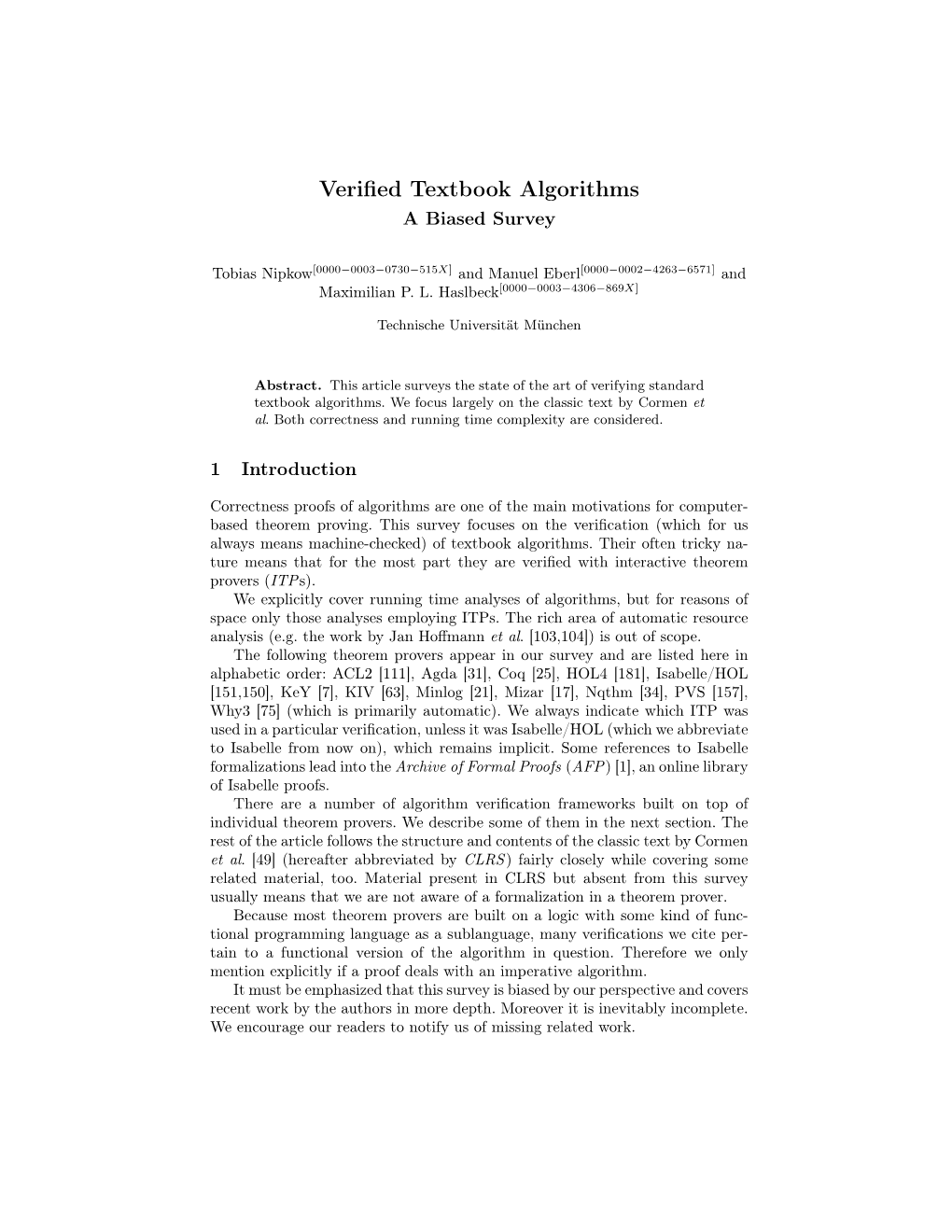 Verified Textbook Algorithms