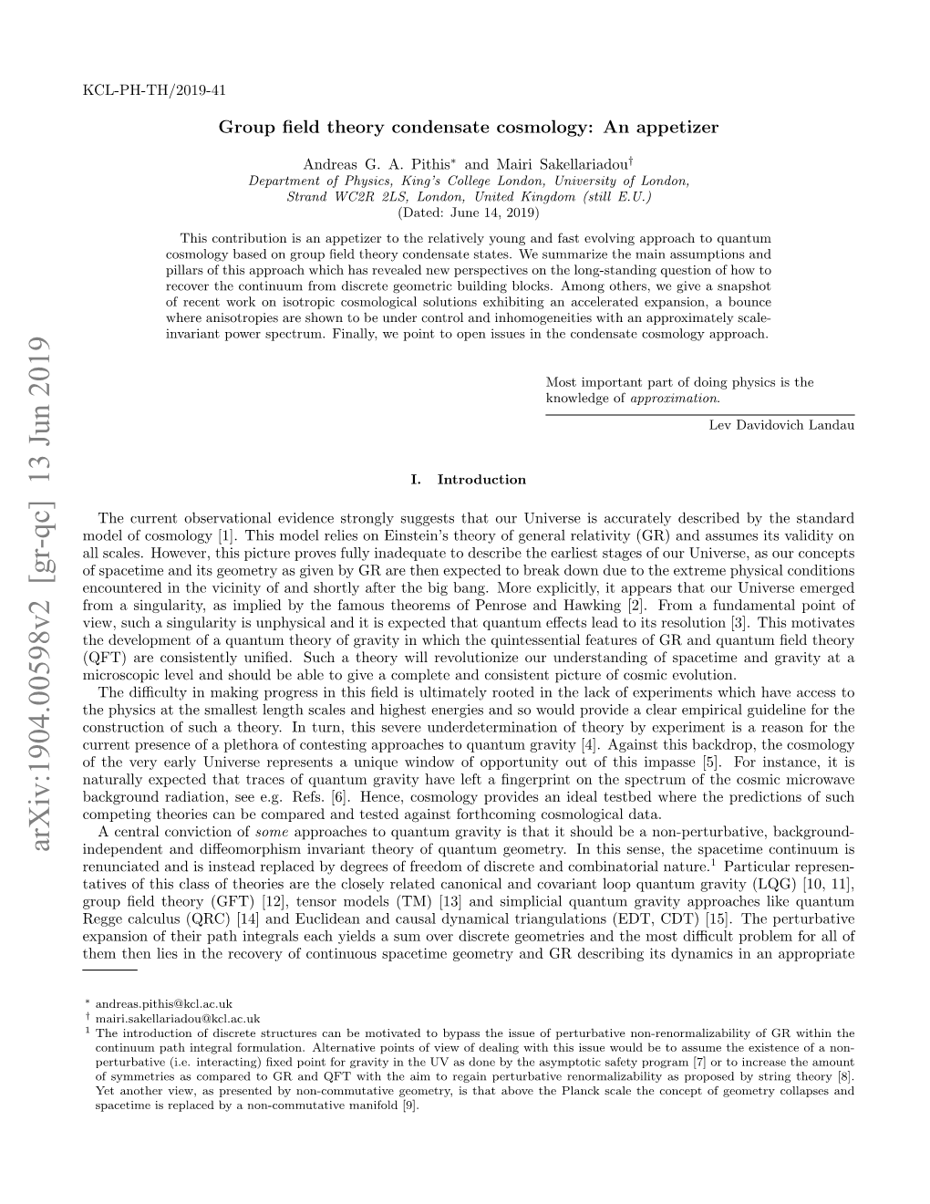 Group Field Theory Condensate Cosmology: an Appetizer