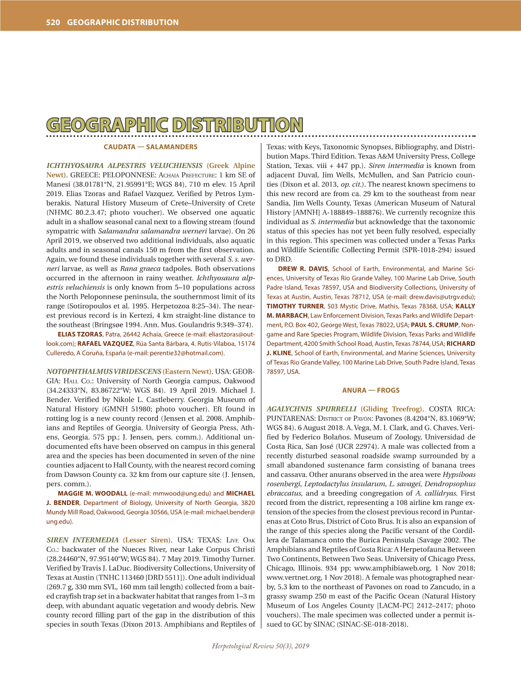 Geographic Distribution