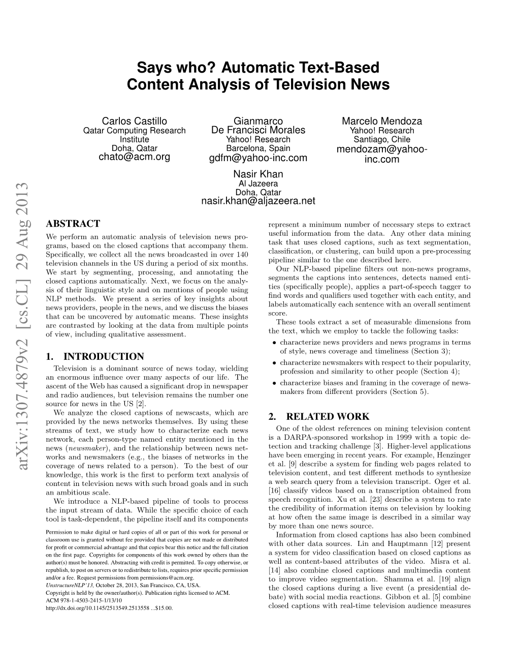 Says Who? Automatic Text-Based Content Analysis of Television News