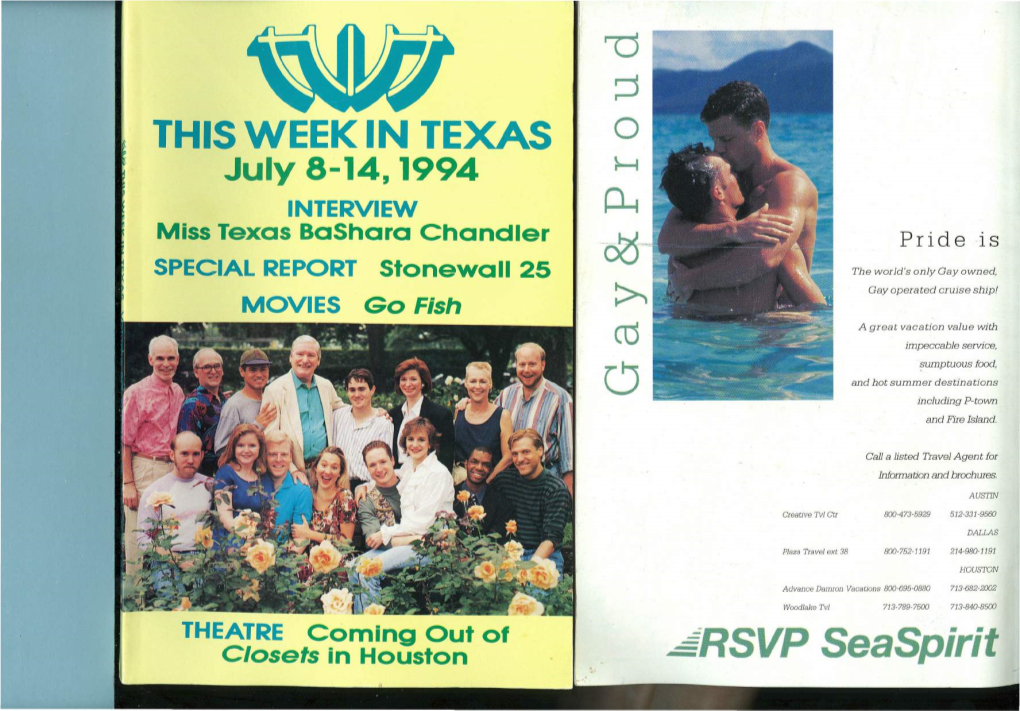 THEATRE Coming out of Closets in Houston ~RSVP Seaspirit ~ the TOP TEN REASONS to PARJY at (;~