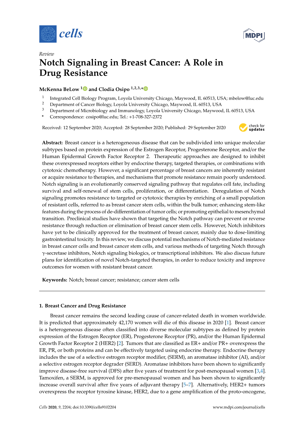 Notch Signaling in Breast Cancer: a Role in Drug Resistance