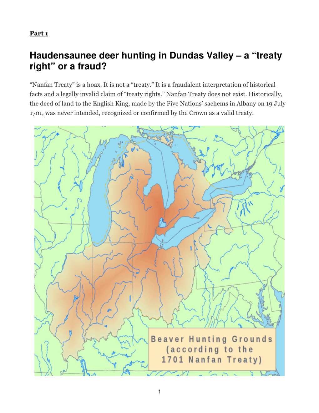 Haudensaunee Deer Hunting in Dundas Valley – a “Treaty Right” Or a Fraud?