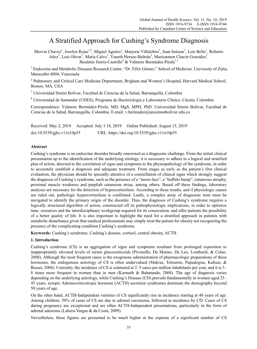 A Stratified Approach for Cushing's Syndrome Diagnosis