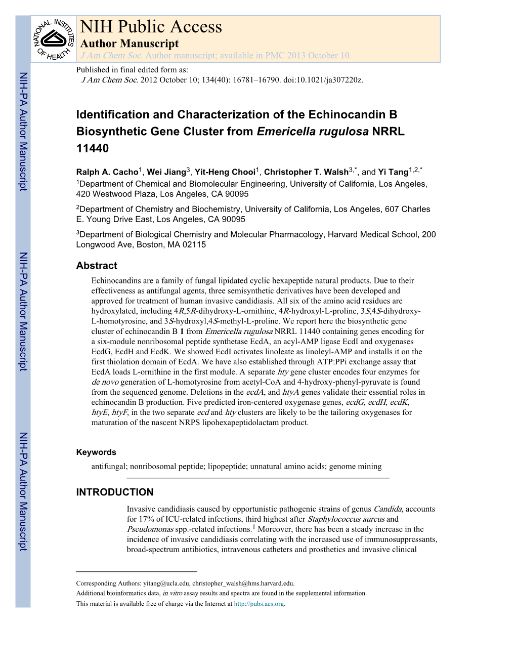 NIH Public Access Author Manuscript J Am Chem Soc