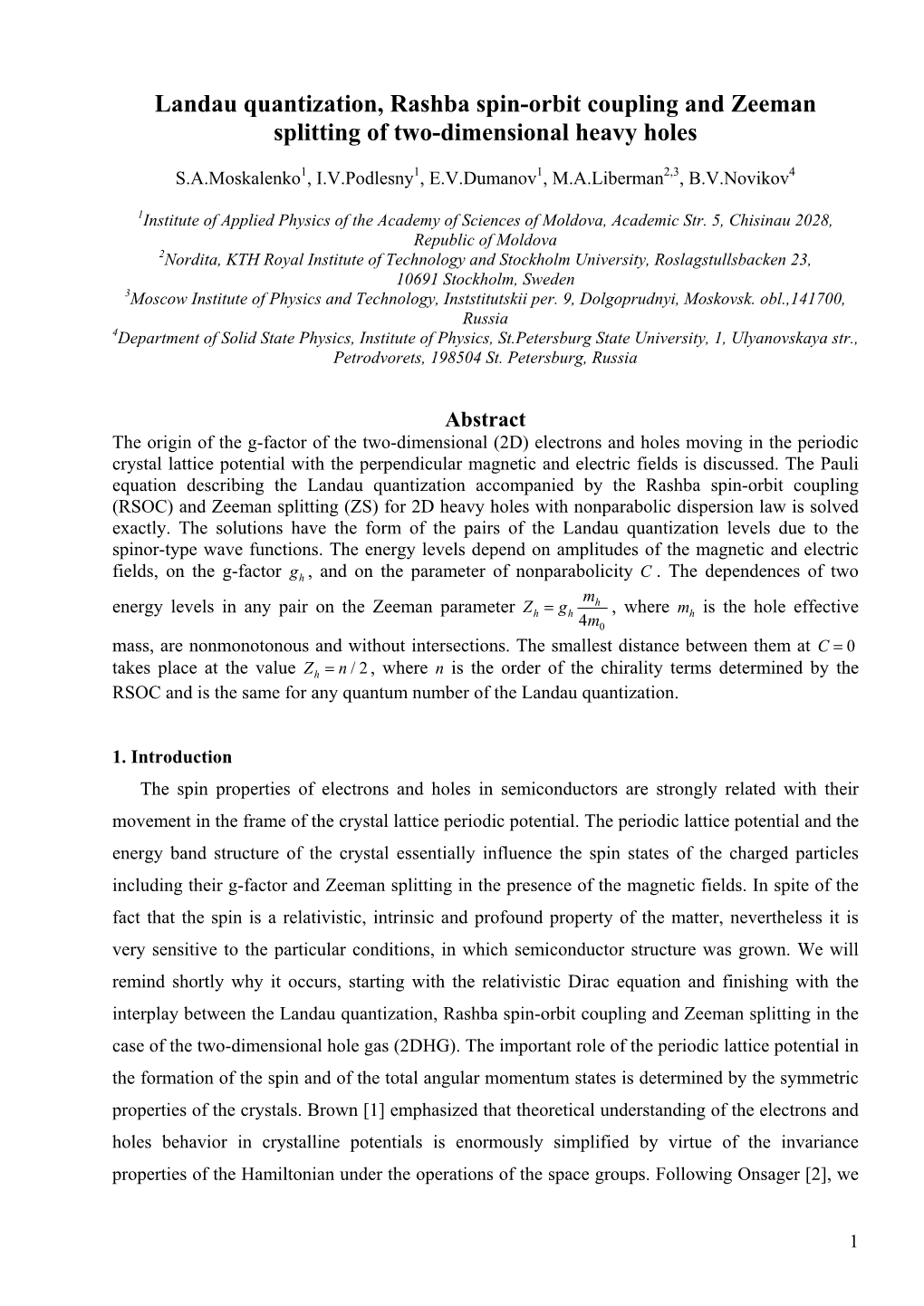 Landau Quantization, Rashba Spin-Orbit Coupling and Zeeman Splitting of Two-Dimensional Heavy Holes