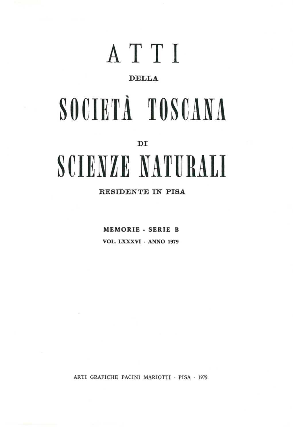 A T T I Della Società Toscana