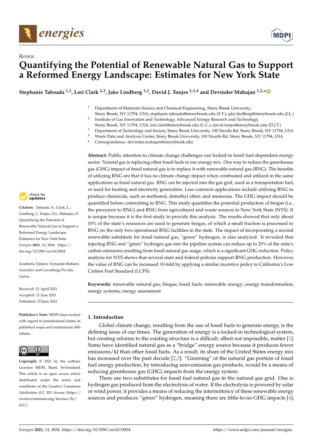 Quantifying the Potential of Renewable Natural Gas to Support a Reformed Energy Landscape: Estimates for New York State