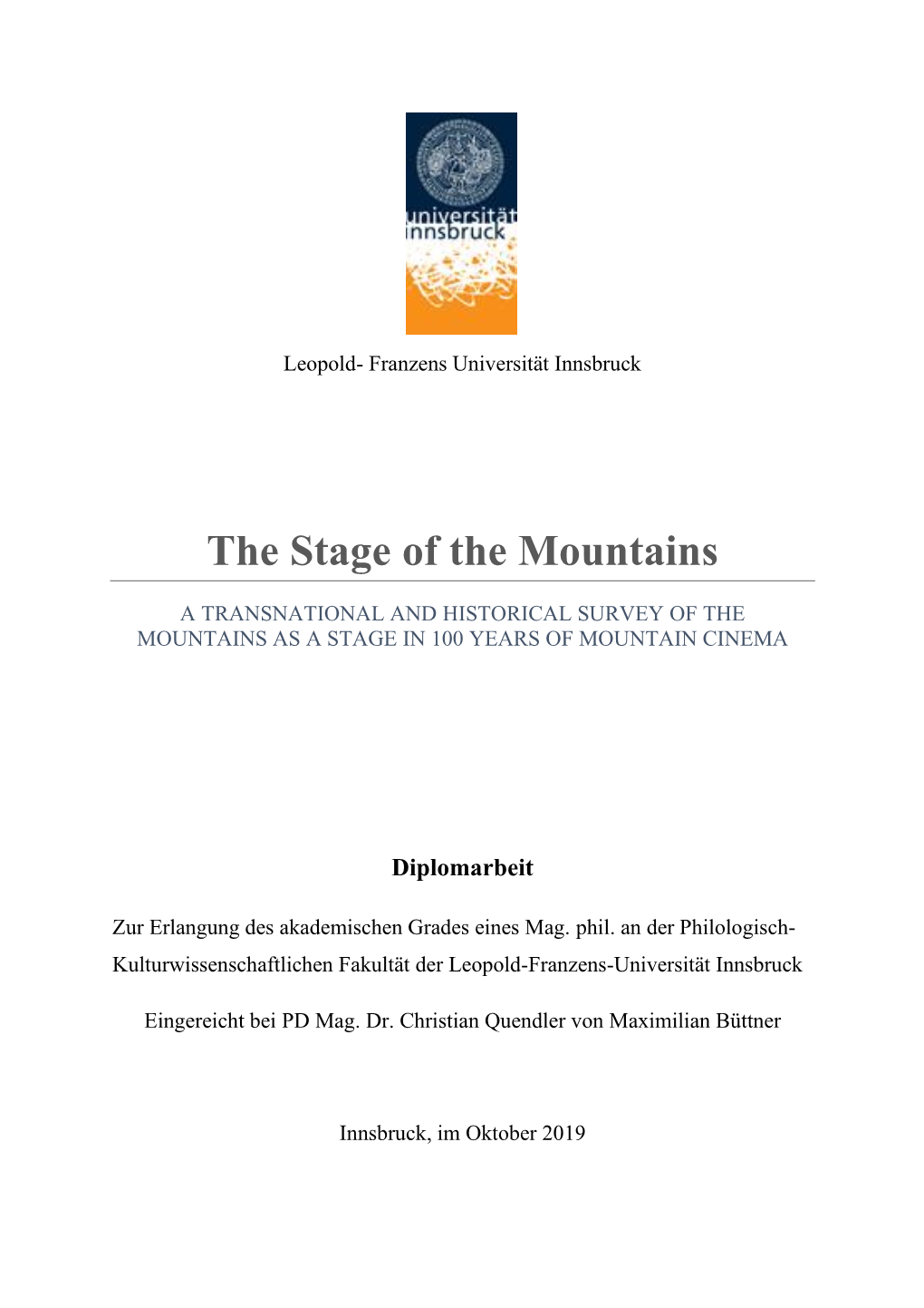 The Stage of the Mountains