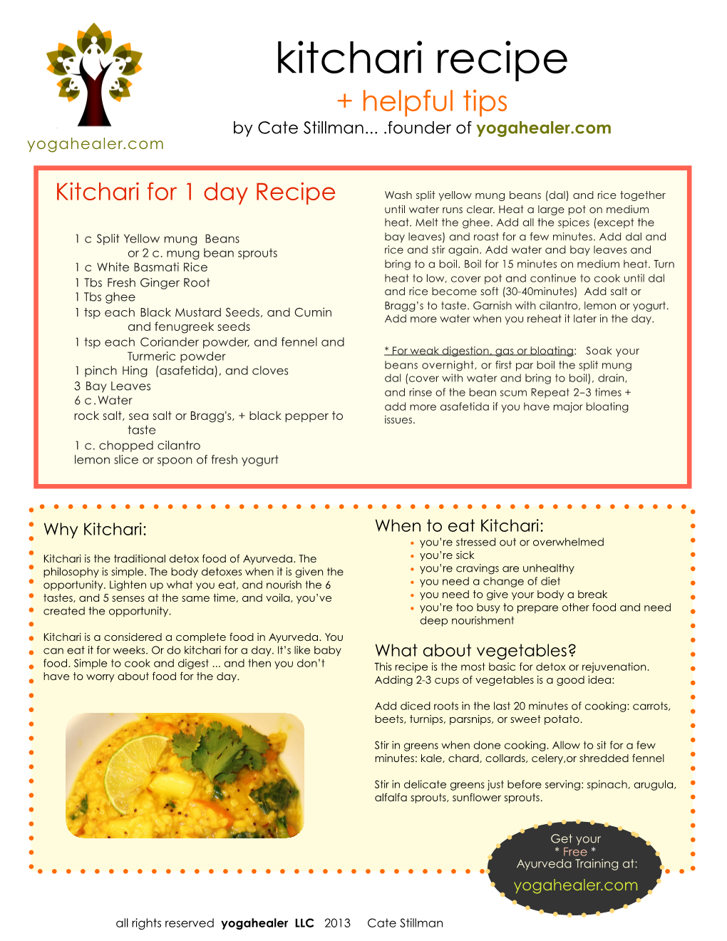 Kitchari Recipe + Helpful Tips by Cate Stillman