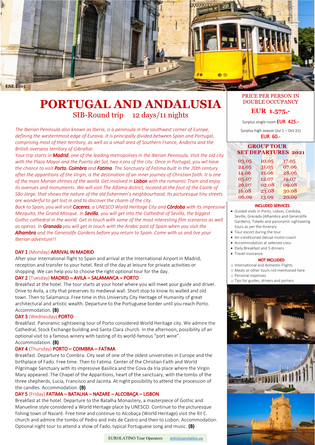 Portugal and Andalusia Eur 1.575